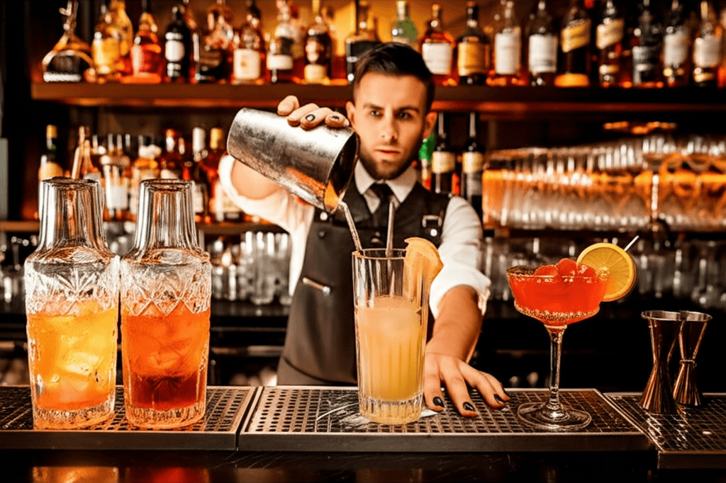 Bartender in action