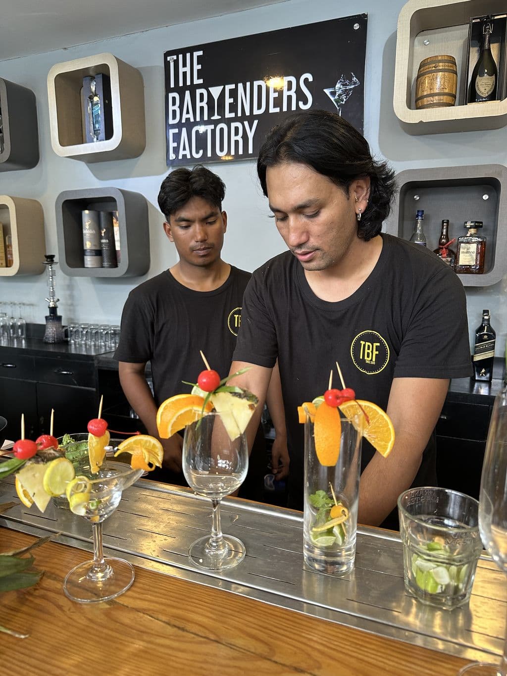 High-end cocktail being prepared at Bartenders Factory Nepal